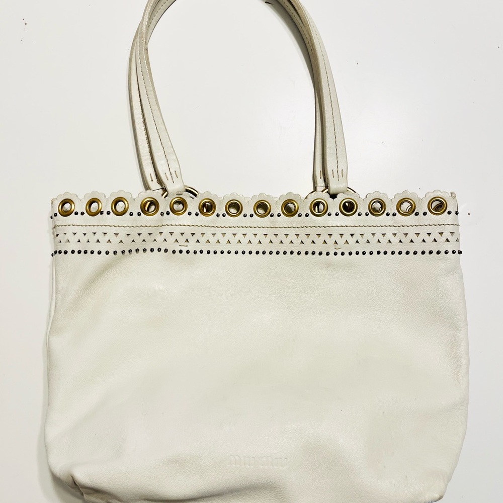 Miu Miu White Tote Bag